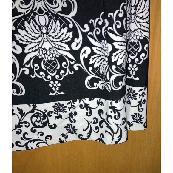 Sandra Darren black and white patterned sleeveless dress Size 14W EUC - Picture 3 of 4